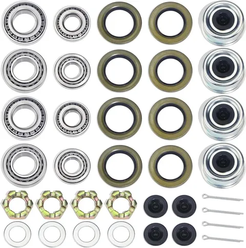 4 Sets Trailer Axle Hub Bearings Kit 7000lb Tapered Spindle #D42 W/ Grease Seals