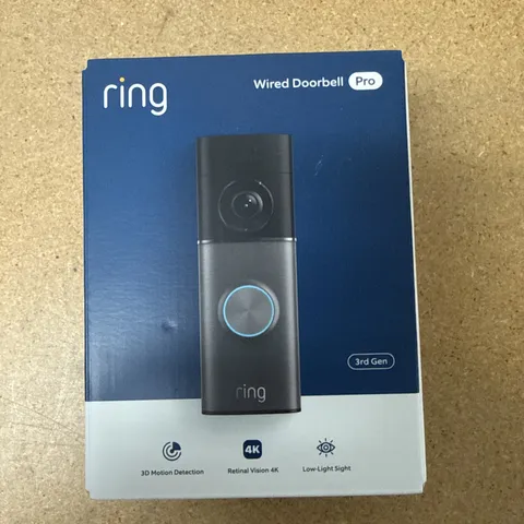 Ring Wired Doorbell Pro (3rd Gen) - 4K Retinal Vision 3D Motion Silver (SEALED)