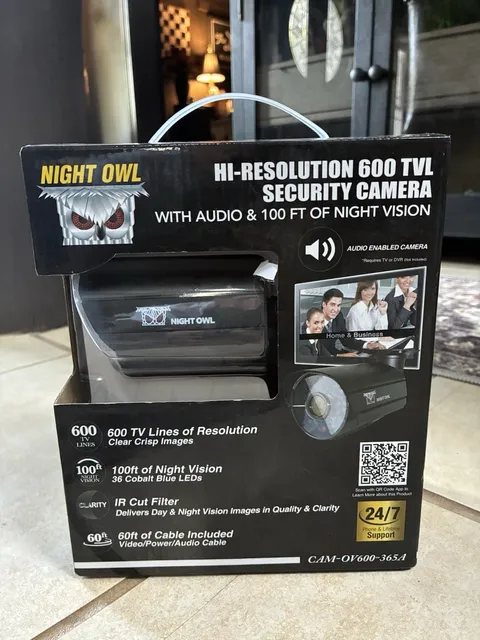 Night Owl Night Vision Security Camera And Audio 100FT HI-Resolution 600 TVL New