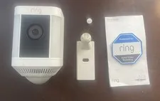 Ring Spotlight Cam Battery-Powered Wireless Security Camera, White FOR PARTS