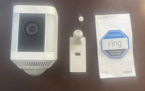 Ring Spotlight Cam Battery-Powered Wireless Security Camera, White FOR PARTS