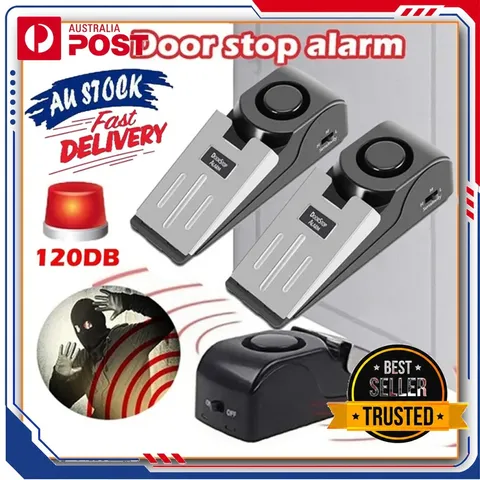 1-4PCS Wireless Door Stop Alarm Portable Safety Wedge Home Security Device