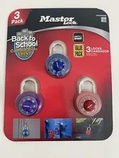 Master Lock Anti-Shim Steel Combination Combo Lock School Locker (3-PACK) NEW