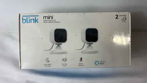 Blink Mini 2-Pack Indoor Plug in HD 1080p Security Cameras with Wifi White New