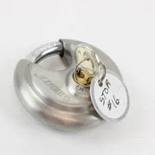 CHINROSE D70 Stainless Steel Disc Padlock w/ 1 Key Round Hardened Lock
