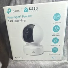 TP-Link Kasa Spot Pan Tilt KC410S 2K HD Wi-Fi Indoor Camera, Night Vision, Alexa