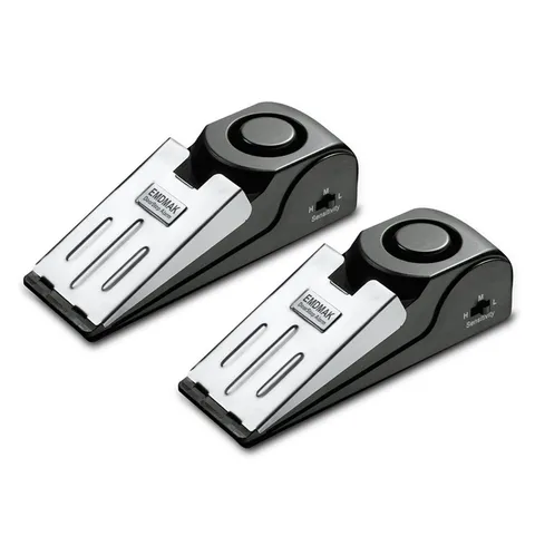 EMDMAK Door Stop Alarm with 120DB Siren for Home & 2 Pack, Black