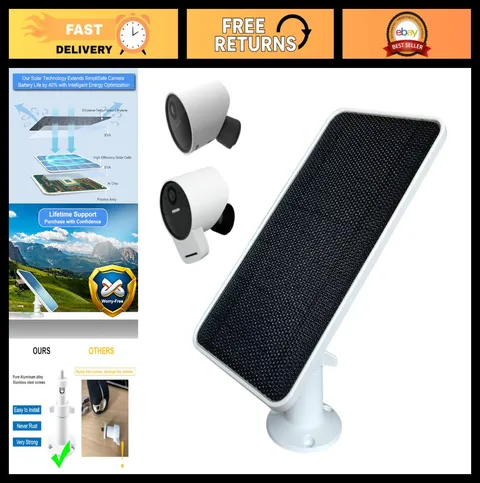 Solar Panel for Outdoor Security Camera, Compatible with SimpliSafe Series 2 - 1