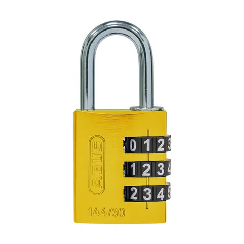 ABUS Padlock 30mm - Resettable Combination Padlocks-YELLOW-Free Post-14430YEL