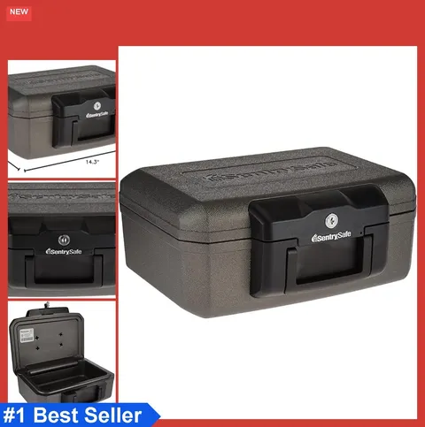Fireproof Safe Chest 0.18 Cubic Feet Key Lock Lock Box for Documents Valuables