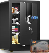 5.5 Cuft Biometric Fireproof Safe for Home, Heavy Duty Safe Box Fireproof Waterp