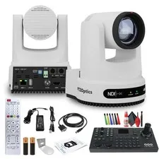 PTZOptics Move 4K PTZ Camera with 20x Zoom (White) (PT20X-4K-WH-G3) + SuperJoy