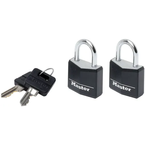 Master Lock 9130EURTBLK Aluminum Vinyl Black Cover 30mm 4-Pin Lock - Ka X