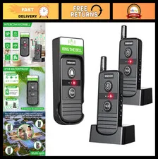 Wireless Doorbell & Intercom System, 4900ft Range, Rechargeable Battery, 20 Ring