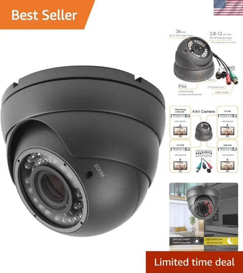 High Definition Security Camera with 100ft Night Vision - Vandal Resistant