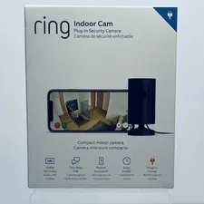 New In Box Sealed Ring Indoor Cam Black Plug-In Camera