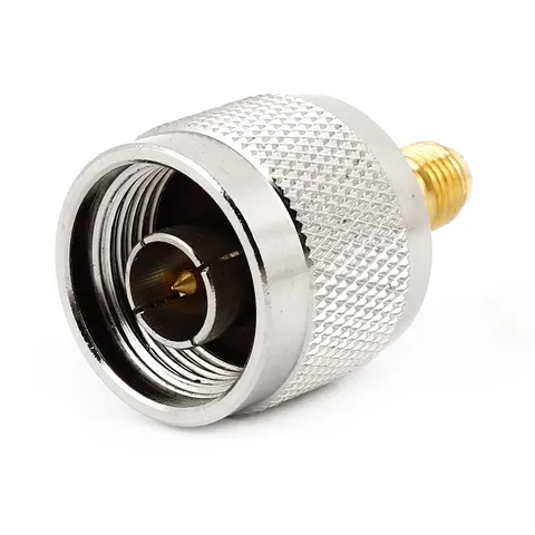 Gold Silver Tone Metal N Type Male to SMA Female  Connector Adapter