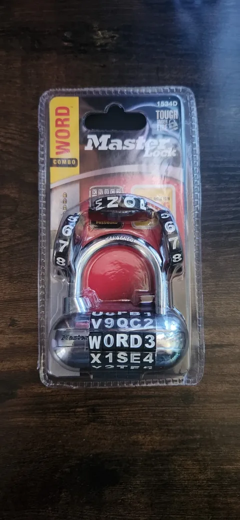 New Master Lock Word Combination Lock Padlock Characters Numbers Text BLACK