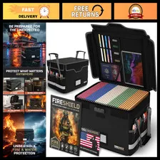 Fireproof Document Box 5200°F with Lock - Water Resistant File Organizer for Hom