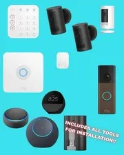 Ring Alarm Pro Bundle 3 Cameras 2K Doorbell Keypad 3 Echo Alexa Smart Home