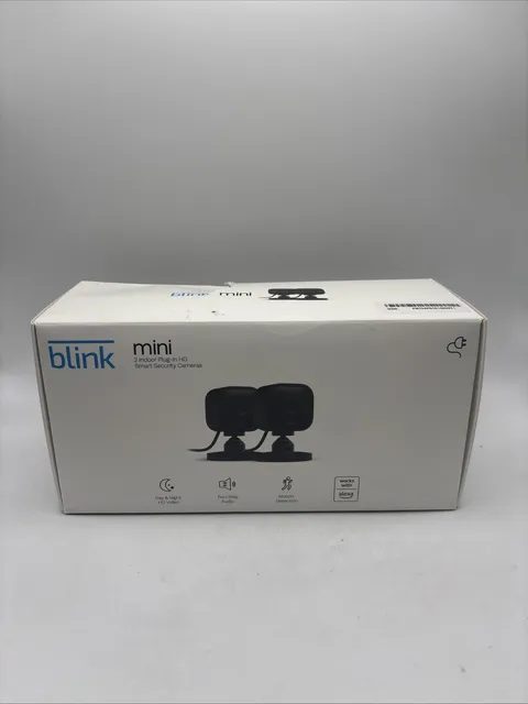 Blink Mini Indoor Smart Security Camera 2-Pack 1080p HD Wi-Fi Alexa Black