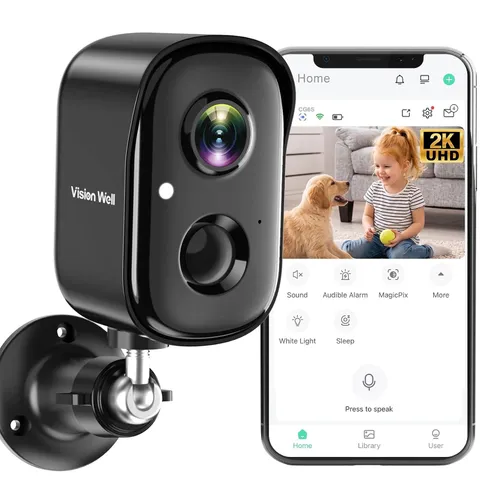 Wireless Security Cameras Outdoor 2K Indoor Home Security Camera System Jet