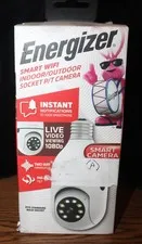 Energizer Smart Wi-Fi Indoor Outdoor Bulb Socket P/T Camera NIP AO4079827