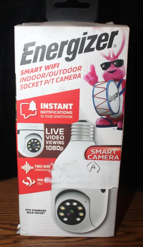 Energizer Smart Wi-Fi Indoor Outdoor Bulb Socket P/T Camera NIP AO4079827