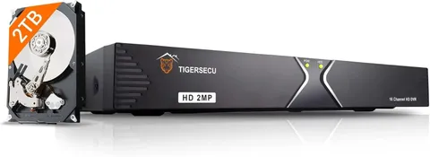Super HD 1080P 16 Channel H.265 Surveillance DVR, 2TB Hard Drive | Hybrid 6-in-1