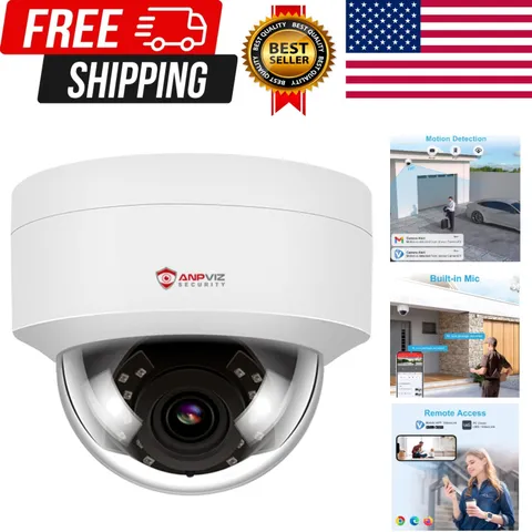4MP PoE  Dome Camera with Microphone/Audio,  Security Camera Outdoor Indoor, ...