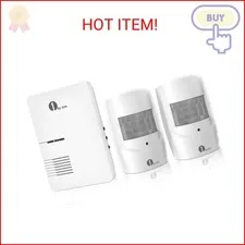 1byone Driveway Alarm, Home Security Alert System with 36 Melodies, 1 Plug-in Re