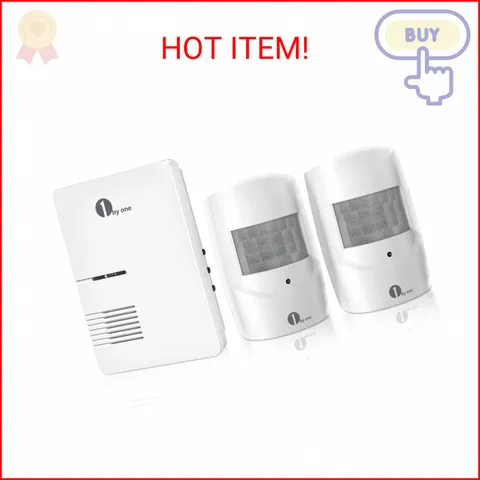1byone Driveway Alarm, Home Security Alert System with 36 Melodies, 1 Plug-in Re