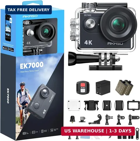 AKASO EK7000 4K30FPS 20MP WiFi Action Camera with EIS Ultra HD 131FT Waterproof