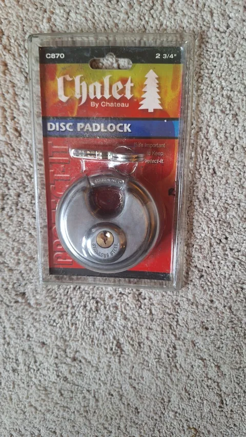 CHALET Disc Padlock NOS New C870 2 3/4" Sealed