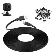Smays 30 ft Power Cord for Blink Mini 2, Blink Outdoor 4 Camera, Black | Long US