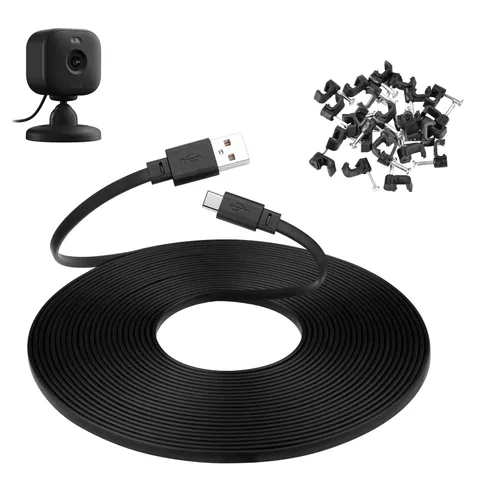 Smays 30 ft Power Cord for Blink Mini 2, Blink Outdoor 4 Camera, Black | Long US