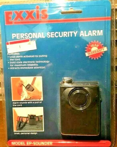 EXXIS PERSONAL SECUITY  ALARM LOUD SOUND BY PULLING CORD - BELT CLIP