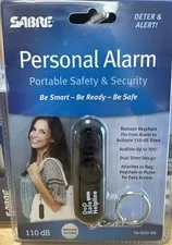 SABRE PA-DOD-BK Personal Protection Alarm, 110dB, Black 