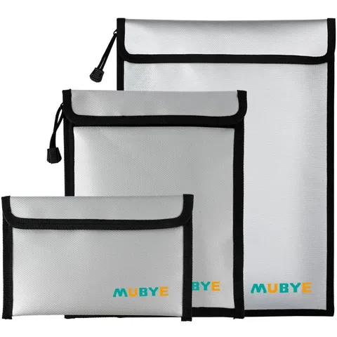 Upgraded Fireproof Waterproof Document Bag - 3 Pack Safe Money Bags With Zipp...