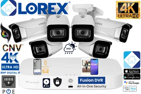 Lorex 4K 2TB NVR 16-Camera (8 Wired + 8 Fusion Wi-Fi) & 6 Cameras Color Night 🔥