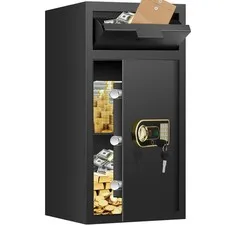 31.5"H Large Drop Safe Box for Business, Anti-Theft Depository Safe with Drop...