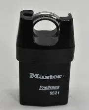 Master Lock Company 6521WO Shrouded Padlock  Black Laminated Steel