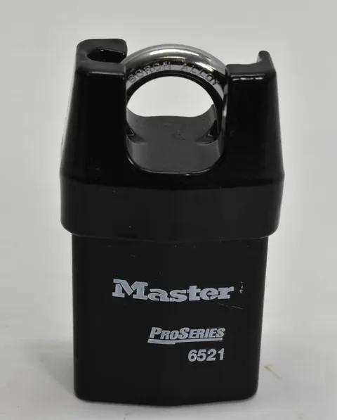 Master Lock Company 6521WO Shrouded Padlock  Black Laminated Steel