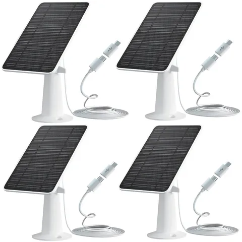 10W Solar Panel Charger for Security Camera Waterproof & Adjustable Wall Mount