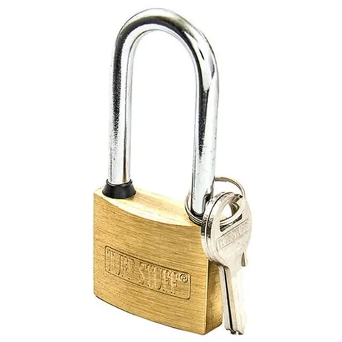 Tuff Stuff 1-1/2" Brass Body Padlock With Long Shackle