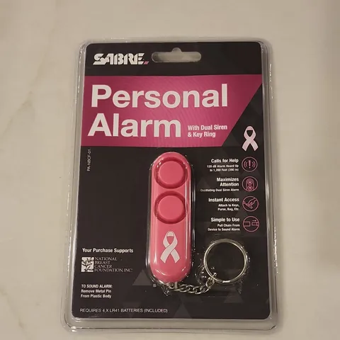 Sabre PA-NBCF-01 Personal Alarm Dual Siren 120dB Keyring Pink Plastic Battery