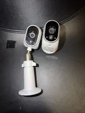 Lot of 2 NETGEAR Arlo VMC3030 Indoor/Outdoor Security Camera Only White 1080p HD