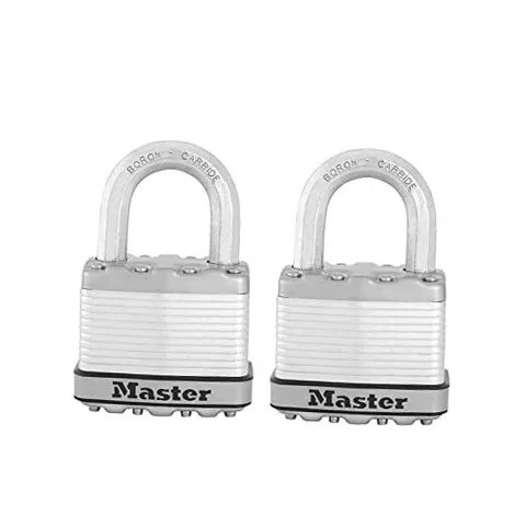 M5XT Magnum Heavy Duty Outdoor Padlock with Key, 2 Pack 2 Pack, Keyed-Alike