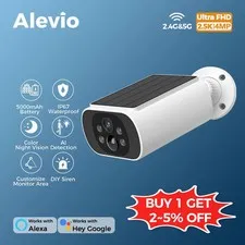 ALEVIO 2.5K Outdoor Solar Camera Wireless Cam WIFI Ultra Standby Time PIR