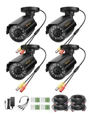 4-Pack 1080P Security Cameras for 2MP, 5MP, 4K Analog Surveillance DVR System...